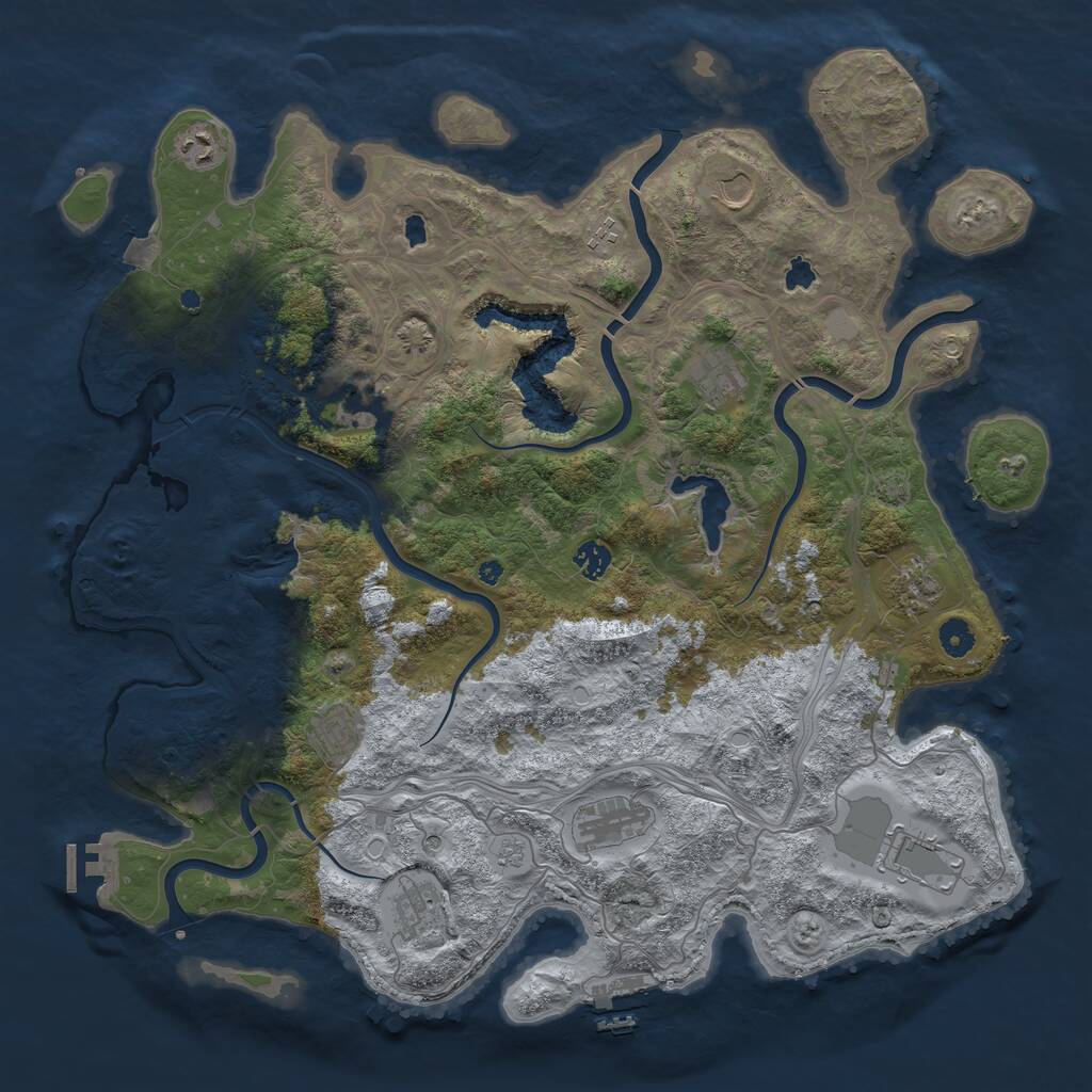 Rust Map: Procedural Map, Size: 4500, Seed: 26994, 17 Monuments