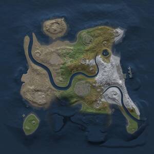 Thumbnail Rust Map: Procedural Map, Size: 2300, Seed: 7761, 7 Monuments