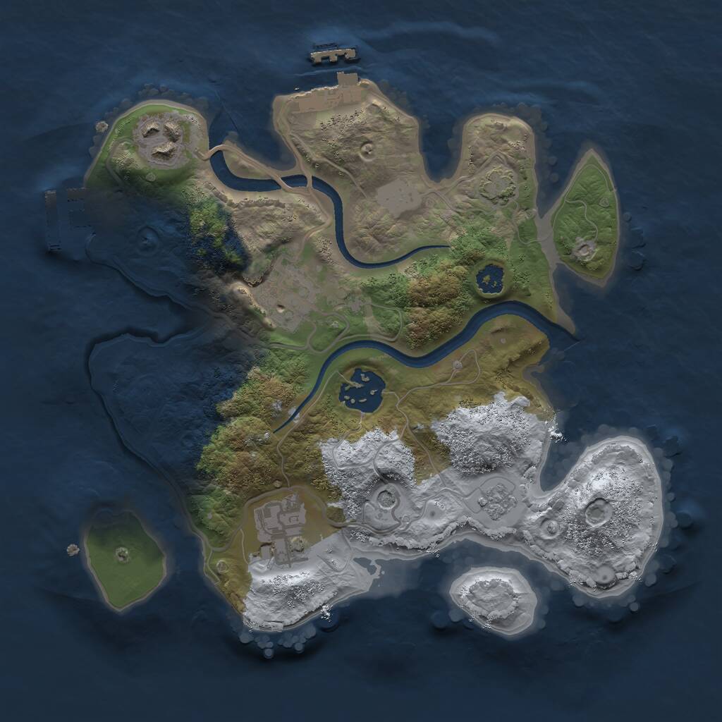 Rust Map: Procedural Map, Size: 2500, Seed: 613992193, 10 Monuments