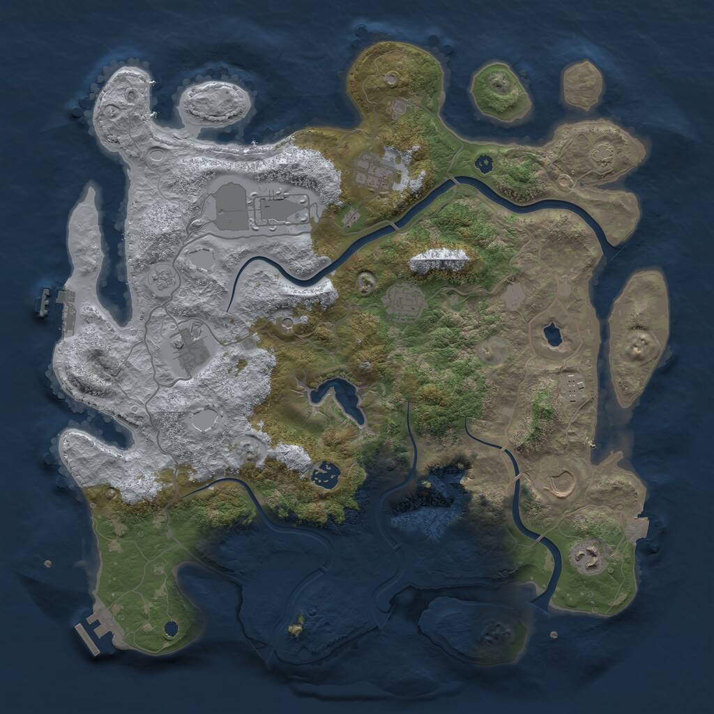 Rust Map: Procedural Map, Size: 4000, Seed: 2031049091, 14 Monuments