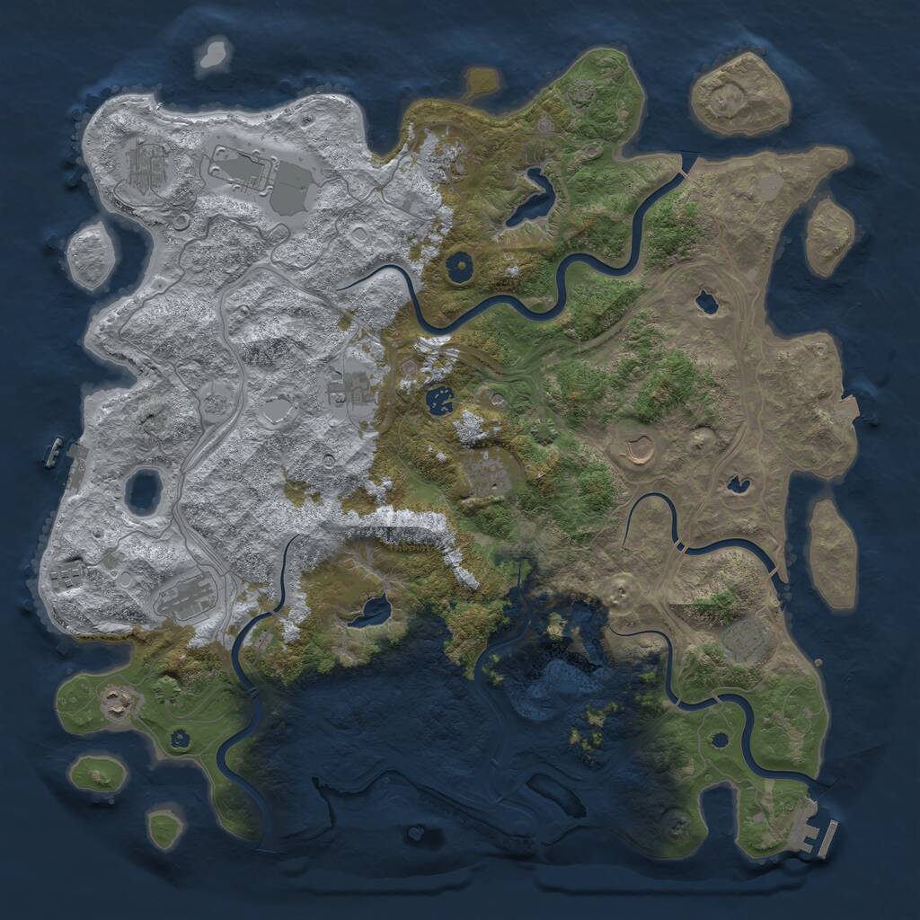 Rust Map: Procedural Map, Size: 4750, Seed: 790281191, 17 Monuments