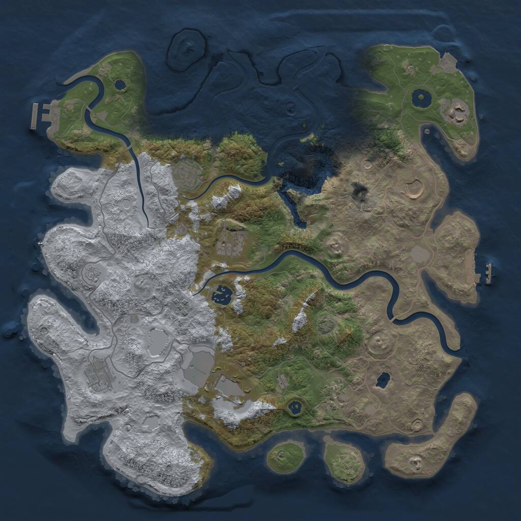Rust Map: Procedural Map, Size: 4000, Seed: 1818502370, 15 Monuments