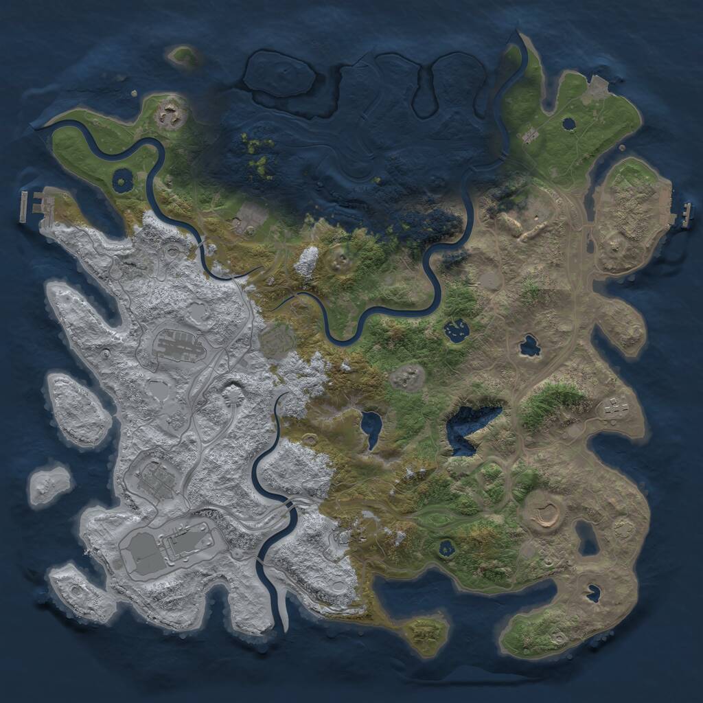 Rust Map: Procedural Map, Size: 4500, Seed: 870233308, 17 Monuments