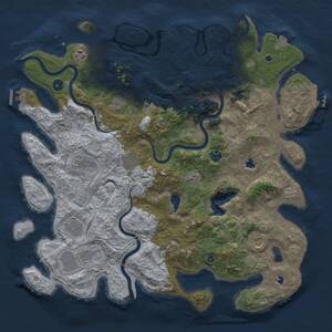Thumbnail Rust Map: Procedural Map, Size: 4500, Seed: 870233308, 17 Monuments