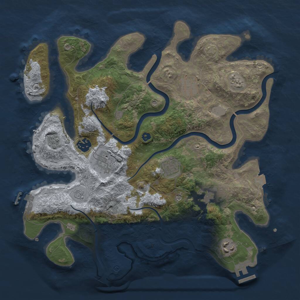Rust Map: Procedural Map, Size: 3400, Seed: 1877941334, 13 Monuments