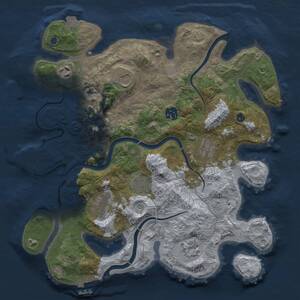 Thumbnail Rust Map: Procedural Map, Size: 3500, Seed: 1673032370, 14 Monuments