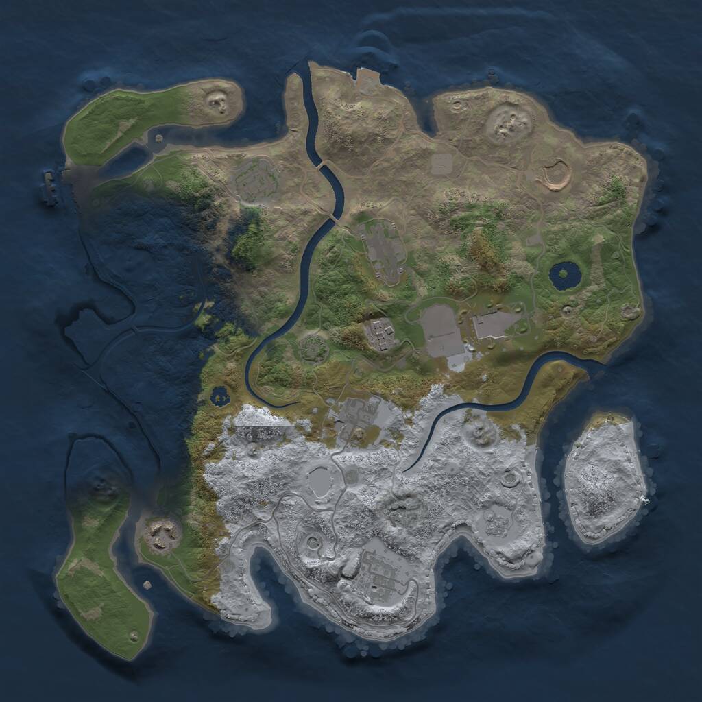 Rust Map: Procedural Map, Size: 3500, Seed: 285761308, 13 Monuments