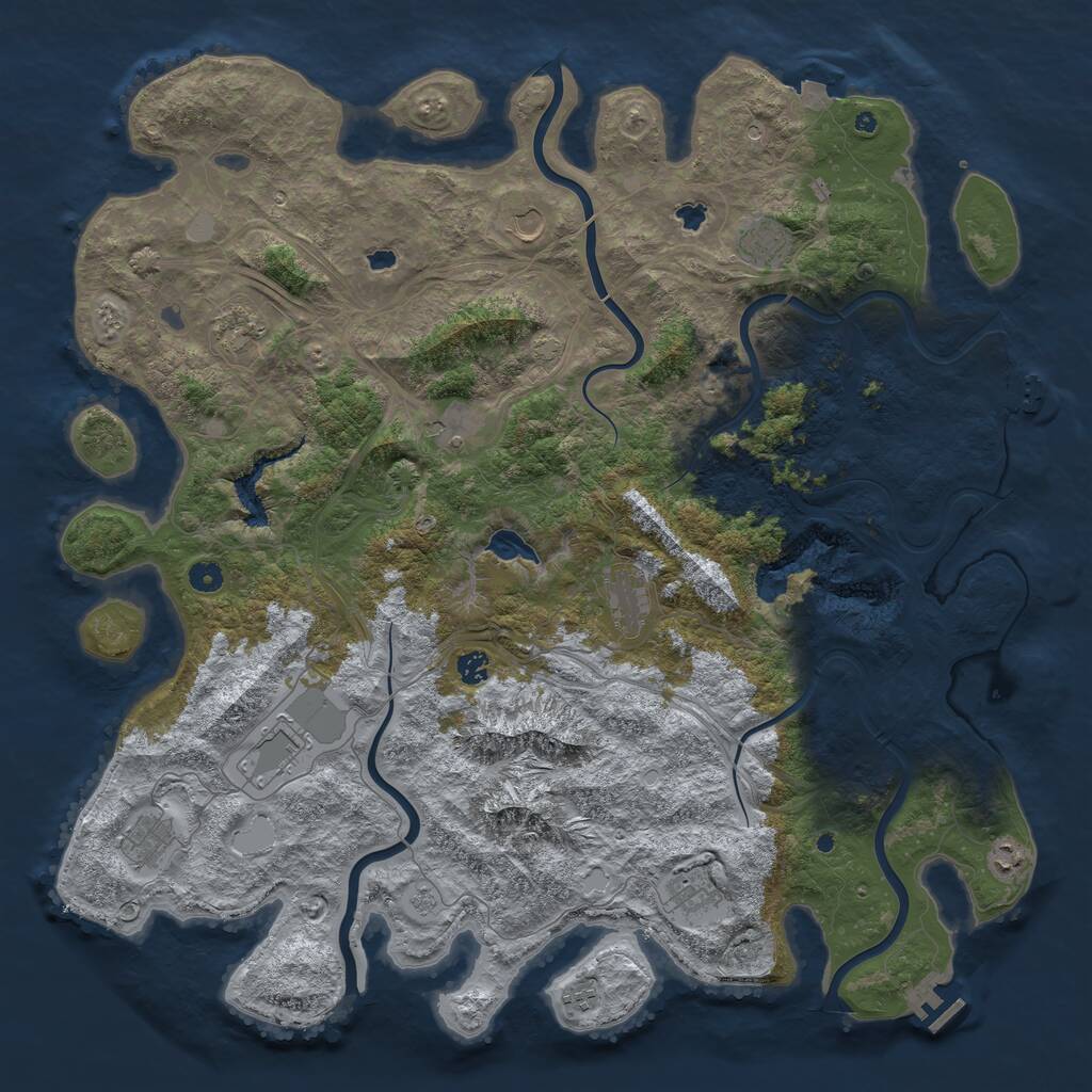 Rust Map: Procedural Map, Size: 5000, Seed: 6942927, 17 Monuments