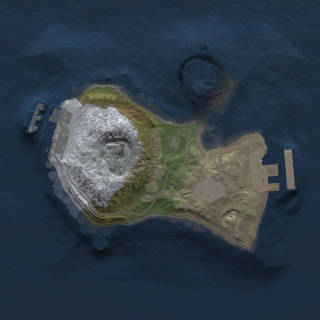 Rust Map: Procedural Map, Size: 1600, Seed: 76575, 3 Monuments