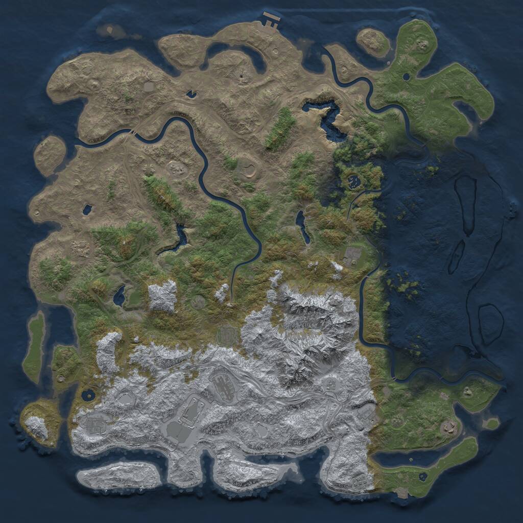 Rust Map: Procedural Map, Size: 6000, Seed: 937636648, 17 Monuments