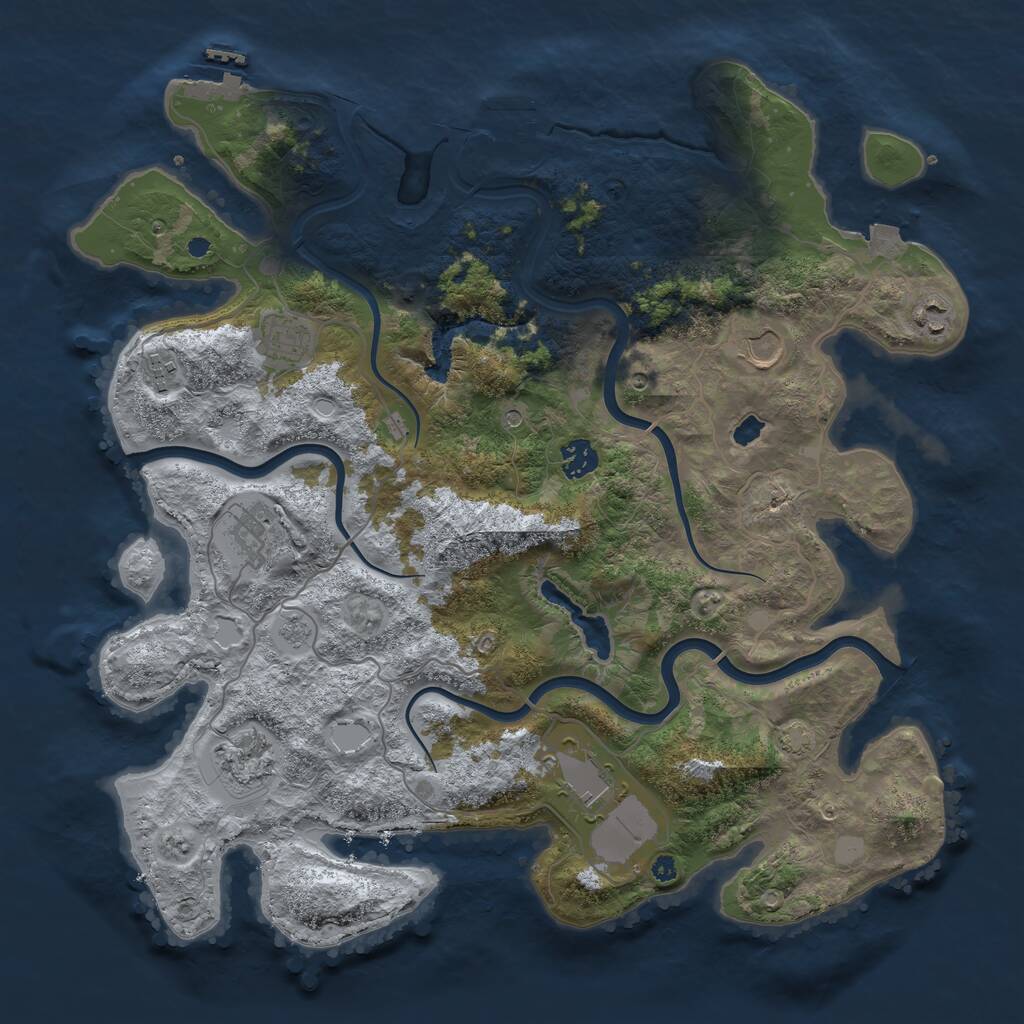 Rust Map: Procedural Map, Size: 4000, Seed: 1837112428, 14 Monuments