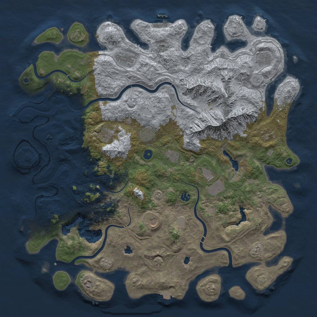 Rust Map: Procedural Map, Size: 5000, Seed: 259650132, 17 Monuments