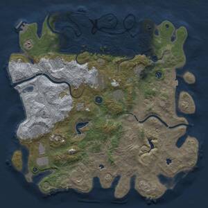 Thumbnail Rust Map: Procedural Map, Size: 4500, Seed: 618067853, 17 Monuments