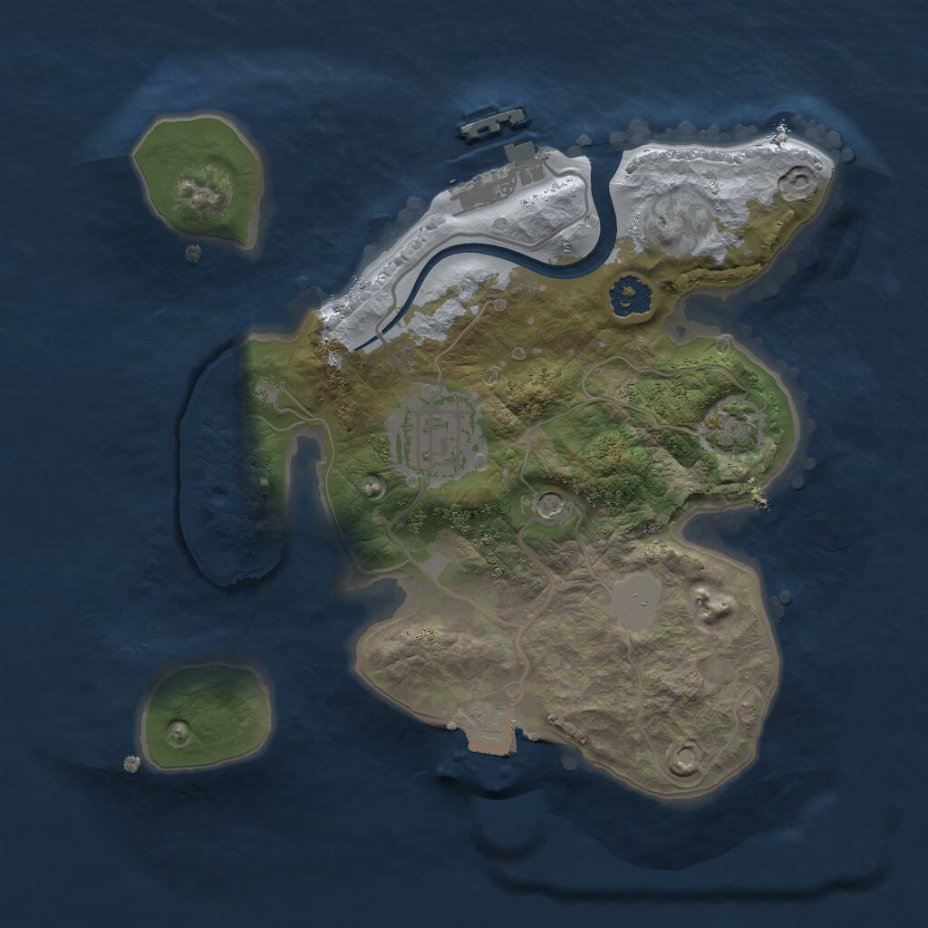 Rust Map: Procedural Map, Size: 2250, Seed: 569400062, 5 Monuments