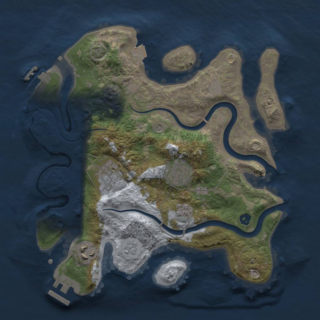 Rust Map: Procedural Map, Size: 2750, Seed: 8675309, 10 Monuments
