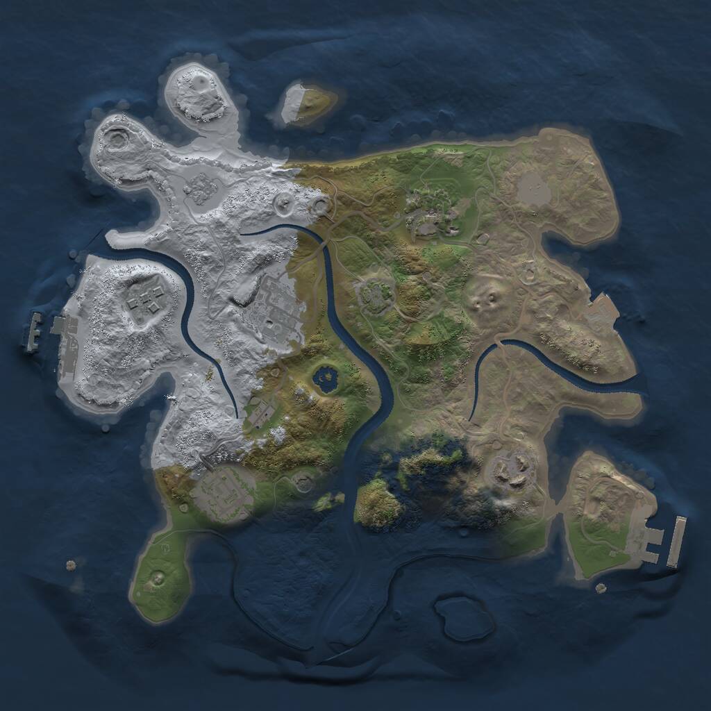 Rust Map: Procedural Map, Size: 2800, Seed: 56341, 11 Monuments