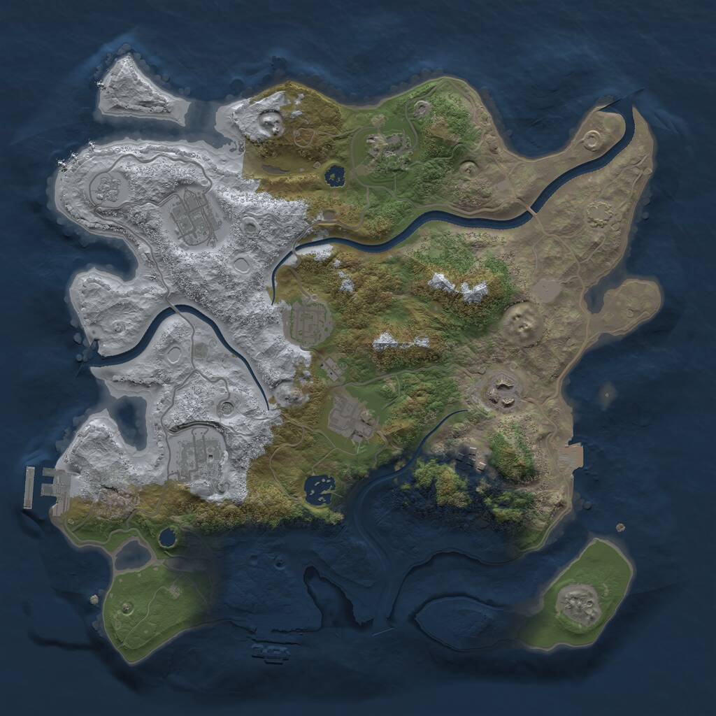 Rust Map: Procedural Map, Size: 3400, Seed: 778711719, 14 Monuments