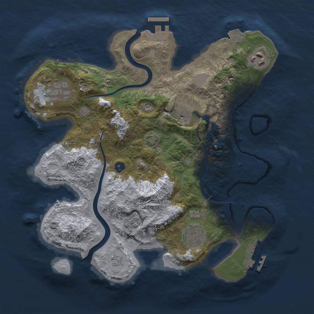 Rust Map: Procedural Map, Size: 3000, Seed: 117495055, 11 Monuments