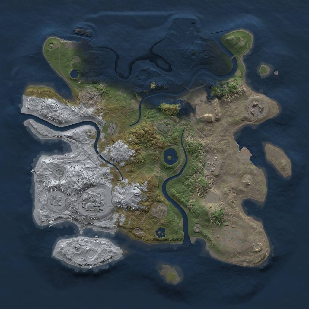 Rust Map: Procedural Map, Size: 3000, Seed: 896852049, 11 Monuments