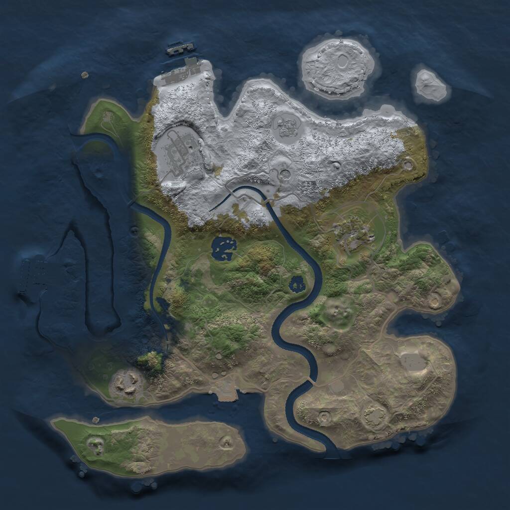 Rust Map: Procedural Map, Size: 3000, Seed: 73915283, 10 Monuments