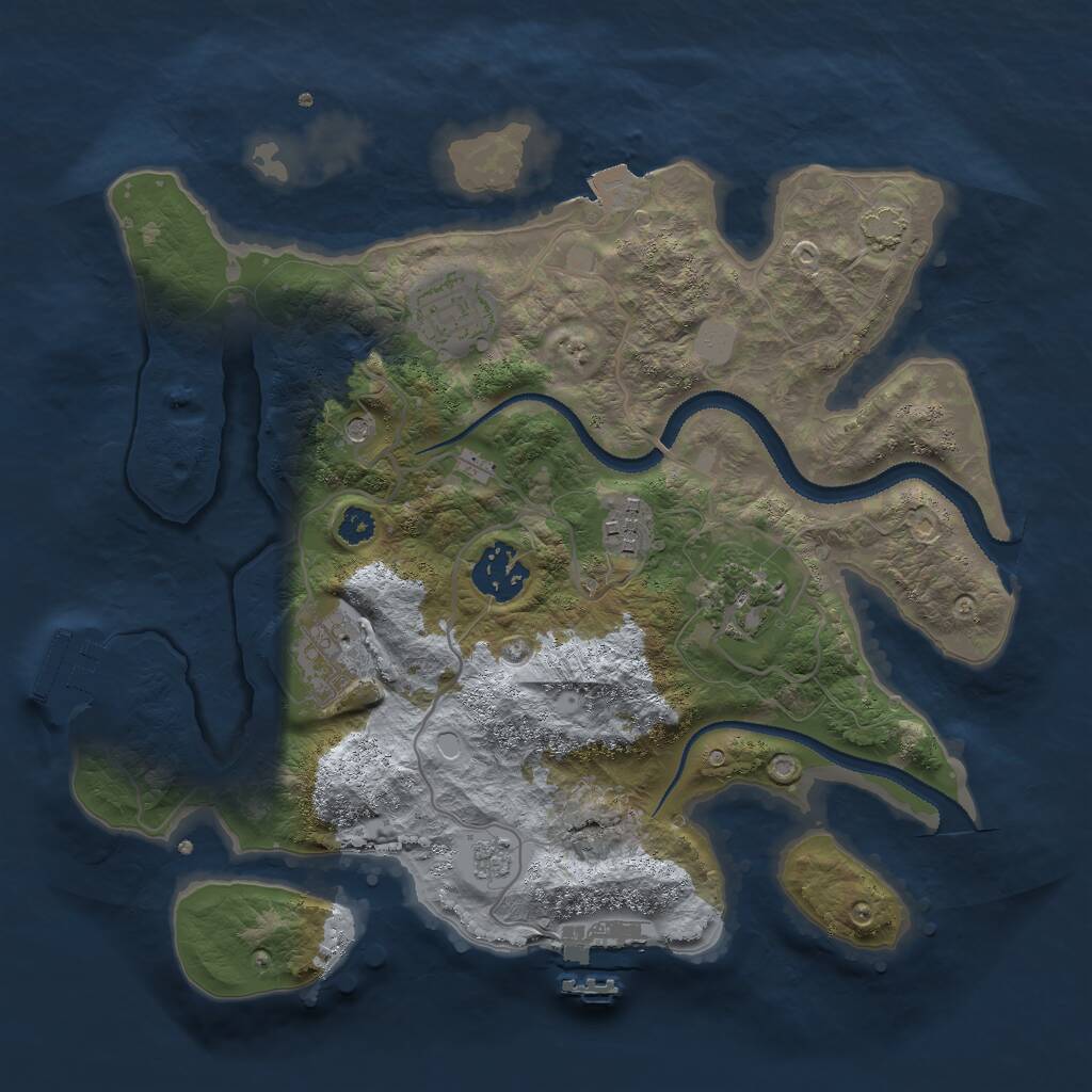 Rust Map: Procedural Map, Size: 3000, Seed: 895133038, 11 Monuments