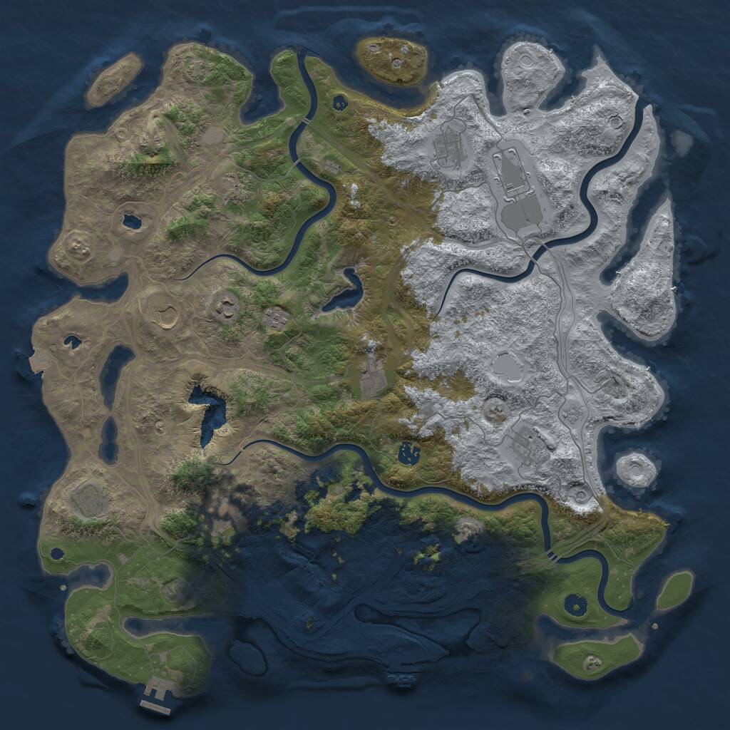 Rust Map: Procedural Map, Size: 4800, Seed: 1336828630, 17 Monuments