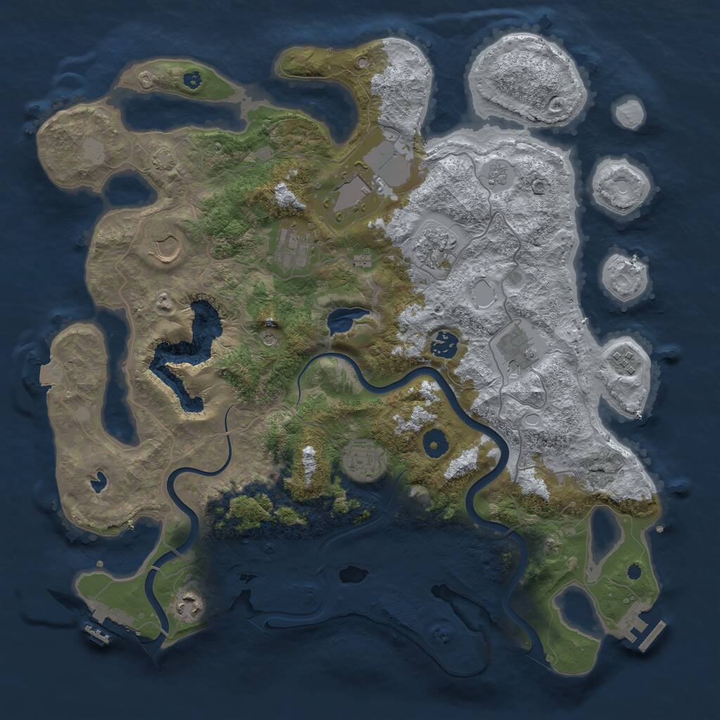 Rust Map: Procedural Map, Size: 4000, Seed: 2008795664, 15 Monuments