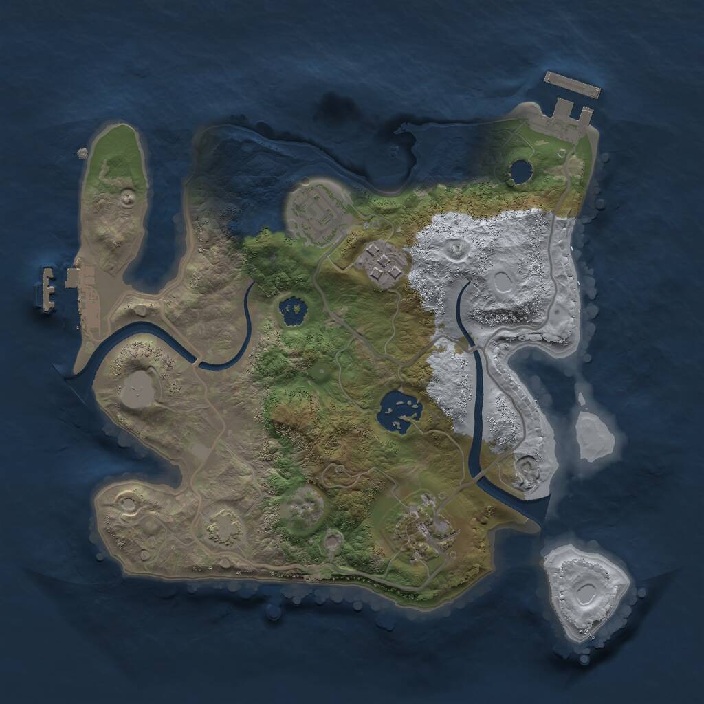 Rust Map: Procedural Map, Size: 2500, Seed: 23463478, 8 Monuments