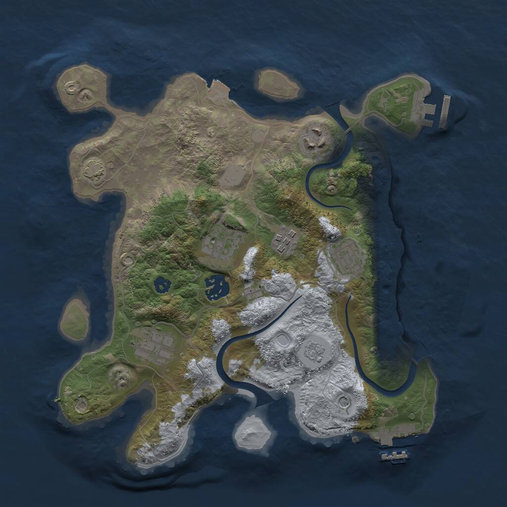 Rust Map: Procedural Map, Size: 3000, Seed: 7894765, 12 Monuments