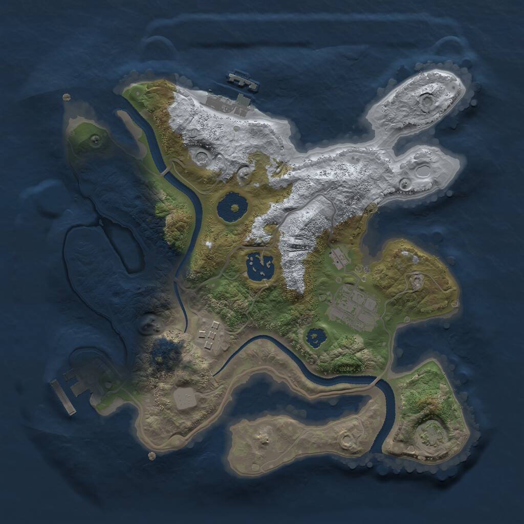 Rust Map: Procedural Map, Size: 2700, Seed: 1760529708, 8 Monuments