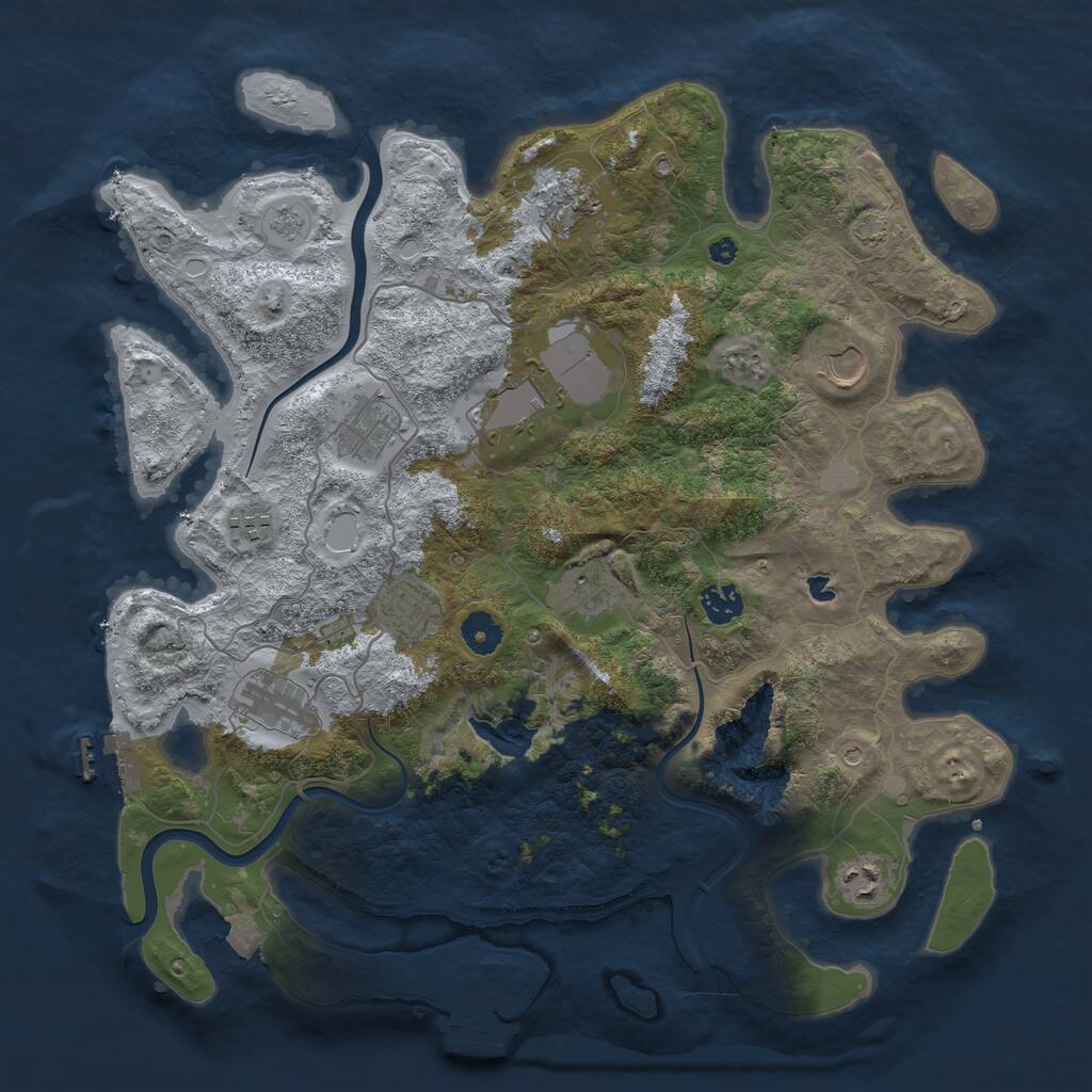 Rust Map: Procedural Map, Size: 4000, Seed: 2542, 16 Monuments