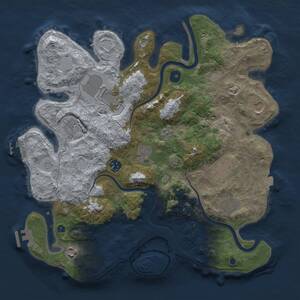 Thumbnail Rust Map: Procedural Map, Size: 3800, Seed: 1023197996, 15 Monuments