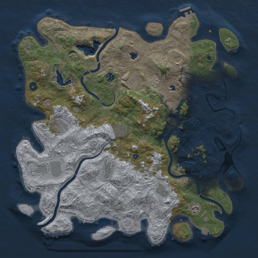Rust Map: Procedural Map, Size: 4500, Seed: 189595190, 15 Monuments