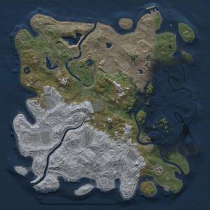 Thumbnail Rust Map: Procedural Map, Size: 4500, Seed: 189595190, 15 Monuments