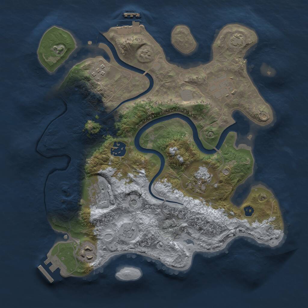 Rust Map: Procedural Map, Size: 3000, Seed: 2025101515, 12 Monuments