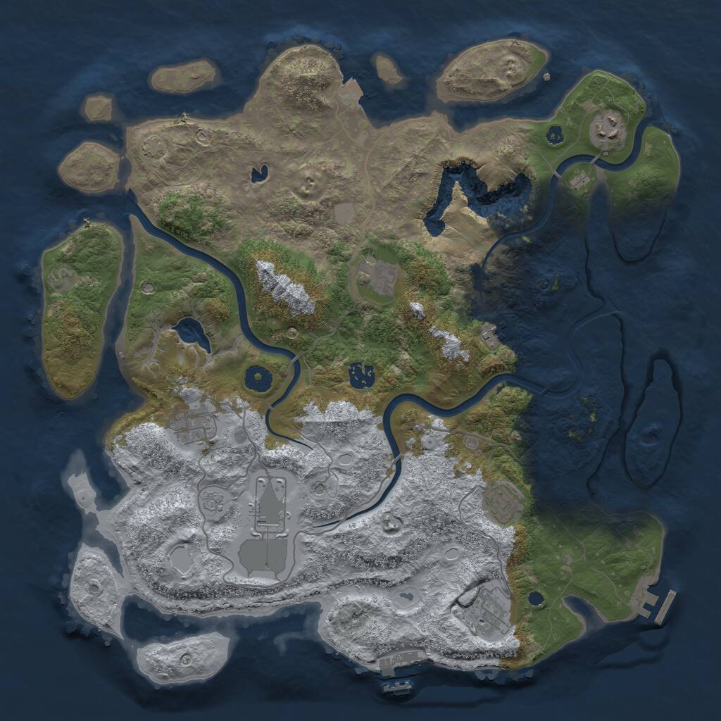 Rust Map: Procedural Map, Size: 4000, Seed: 2025101502, 14 Monuments