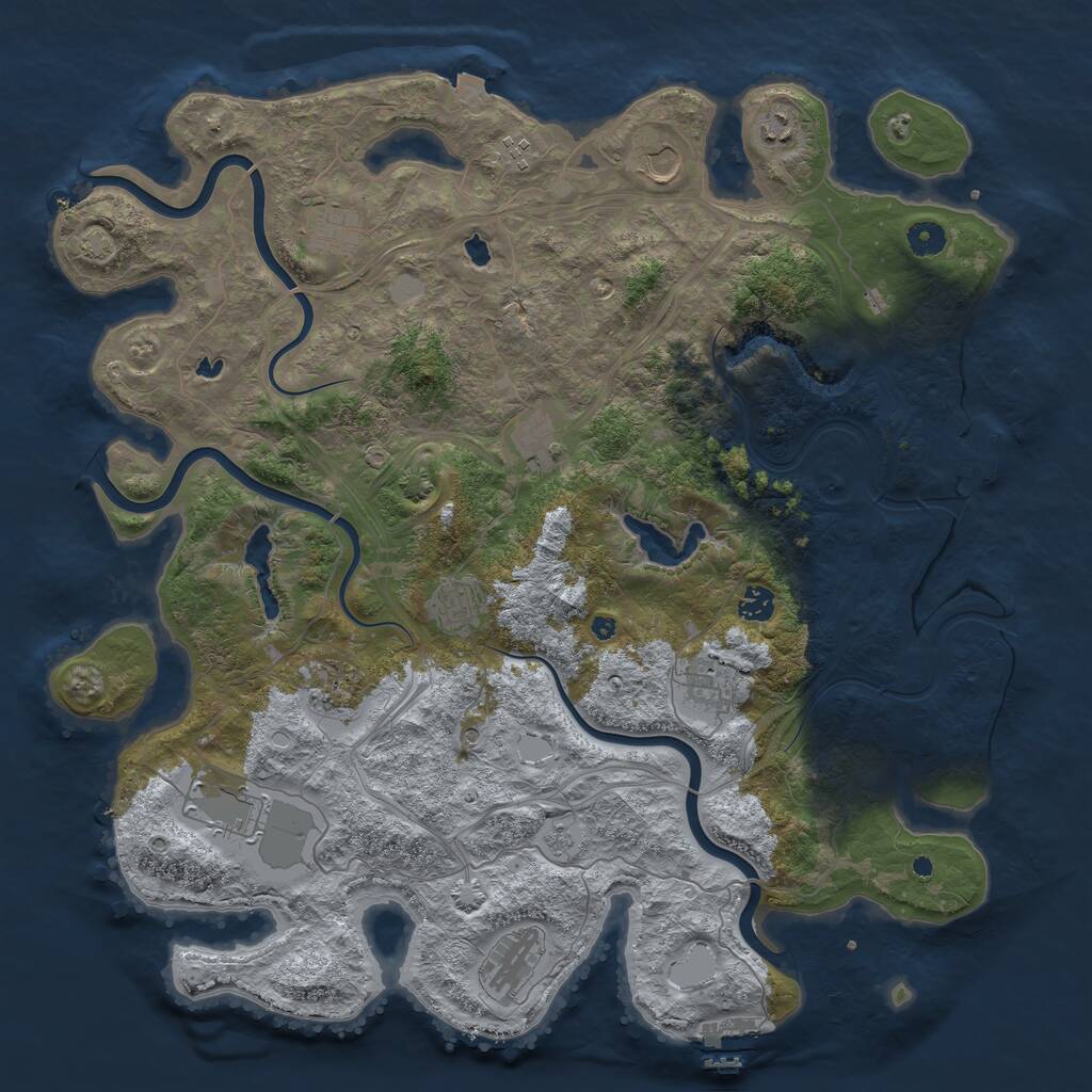 Rust Map: Procedural Map, Size: 4500, Seed: 5678924, 17 Monuments