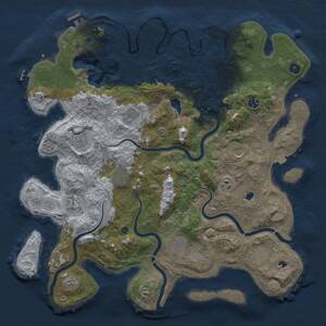 Thumbnail Rust Map: Procedural Map, Size: 4500, Seed: 75653345, 16 Monuments