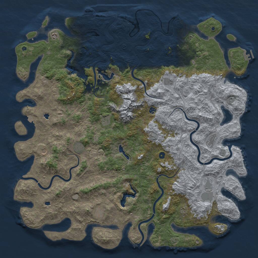 Rust Map: Procedural Map, Size: 6000, Seed: 1719289159, 17 Monuments