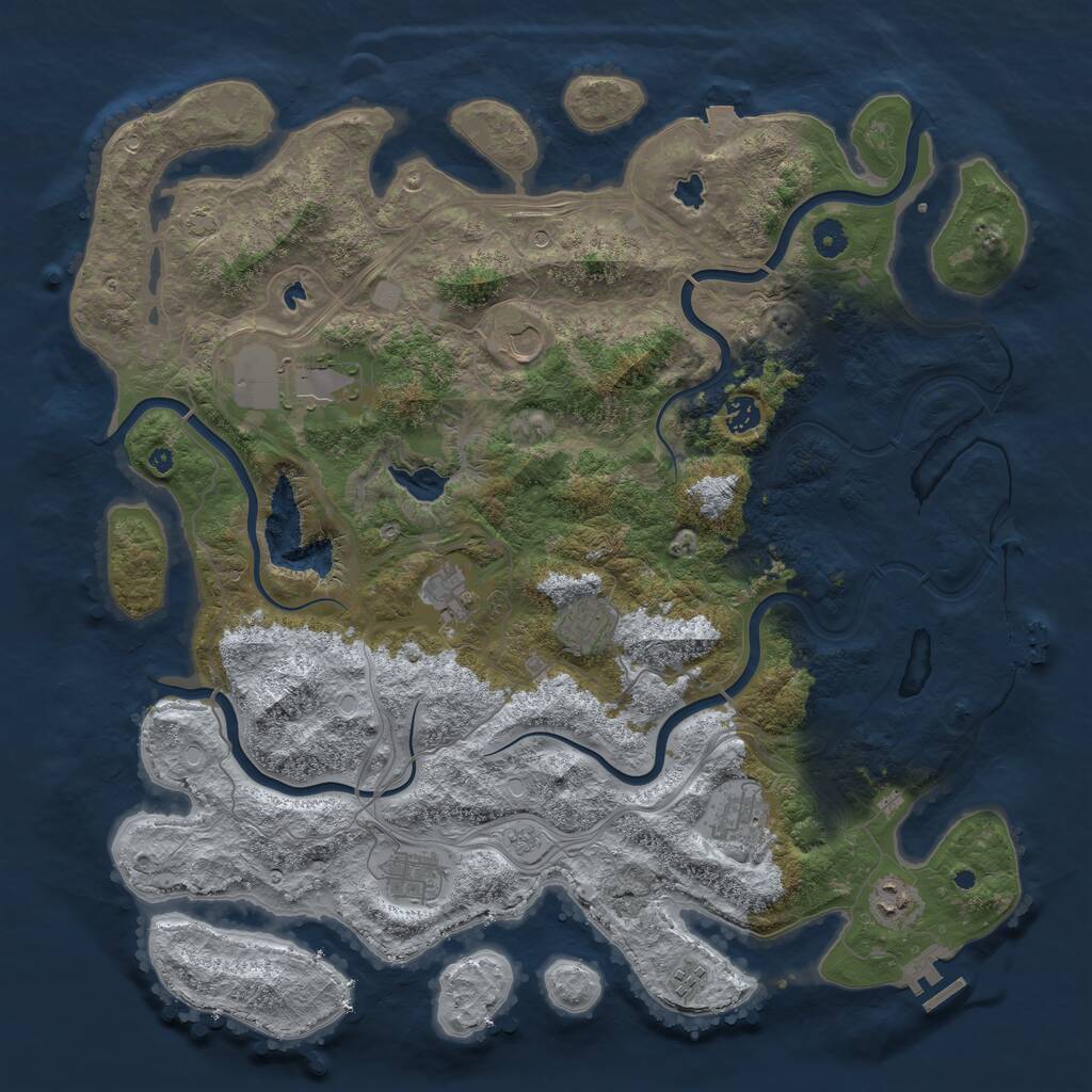 Rust Map: Procedural Map, Size: 4500, Seed: 566032434, 15 Monuments