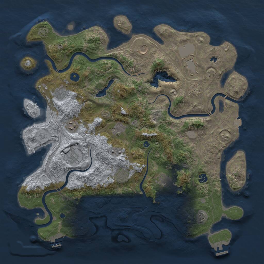Rust Map: Procedural Map, Size: 4300, Seed: 49996, 17 Monuments