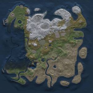 Thumbnail Rust Map: Procedural Map, Size: 4000, Seed: 793824284, 15 Monuments
