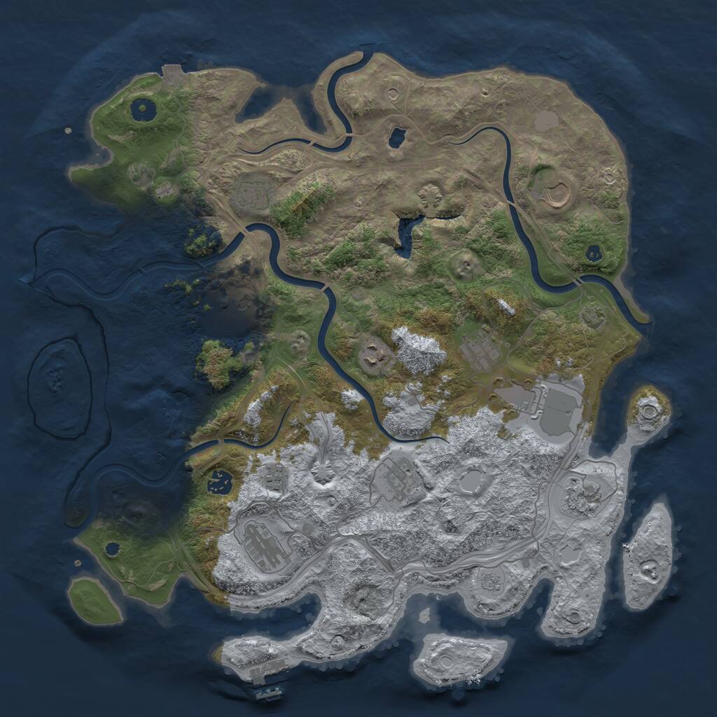 Rust Map: Procedural Map, Size: 4300, Seed: 49997, 16 Monuments