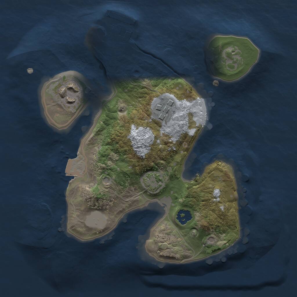 Rust Map: Procedural Map, Size: 2000, Seed: 50505050, 5 Monuments