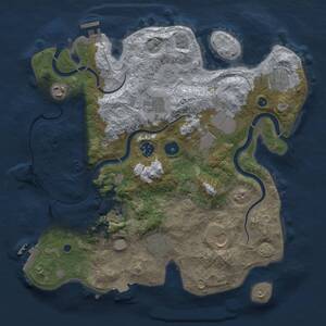 Thumbnail Rust Map: Procedural Map, Size: 3500, Seed: 2130793458, 15 Monuments