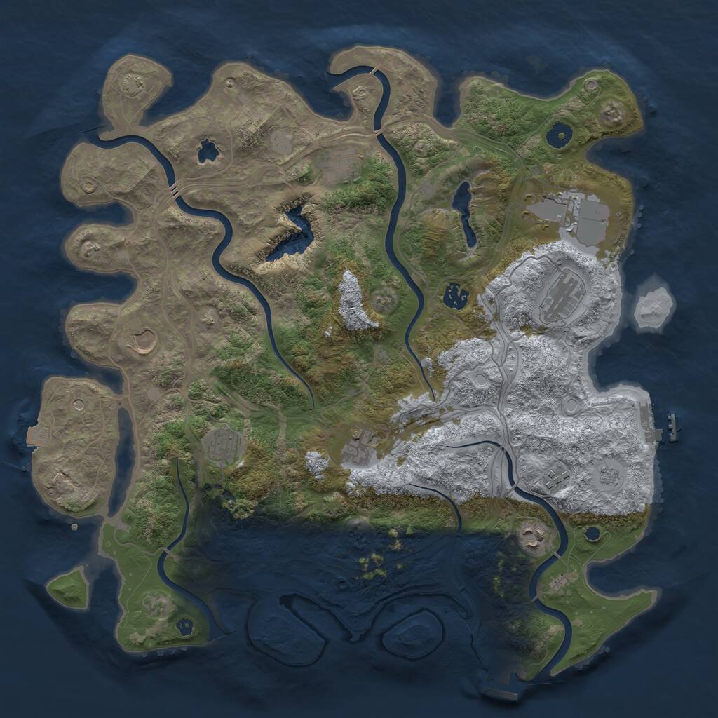 Rust Map: Procedural Map, Size: 4250, Seed: 652975151, 15 Monuments