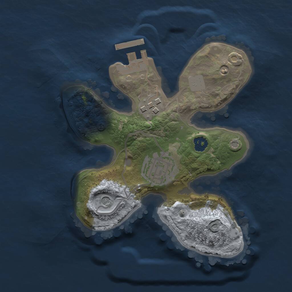 Rust Map: Procedural Map, Size: 2000, Seed: 1000000000, 5 Monuments
