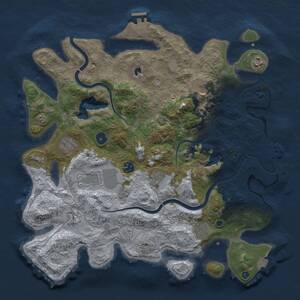 Thumbnail Rust Map: Procedural Map, Size: 4000, Seed: 450238135, 15 Monuments