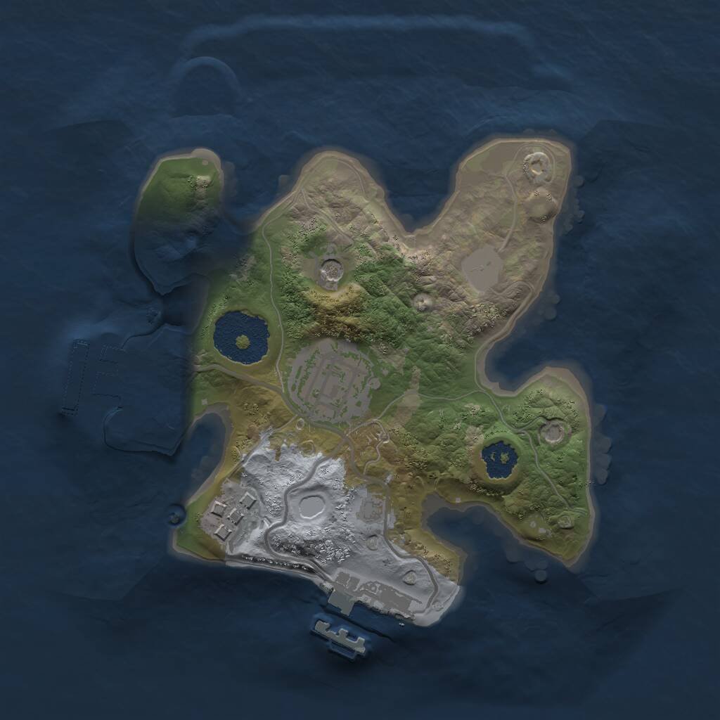 Rust Map: Procedural Map, Size: 2000, Seed: 1357913579, 6 Monuments