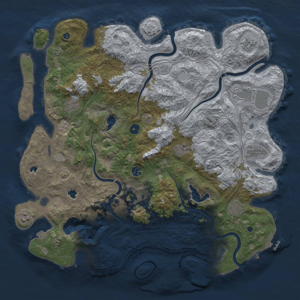 Rust Map: Procedural Map, Size: 4500, Seed: 1395311000, 16 Monuments